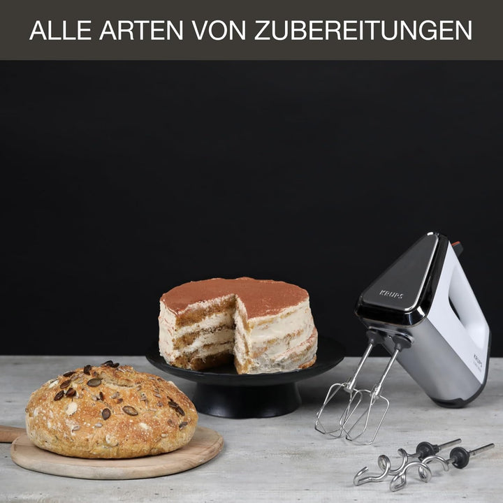 Krups GN9101 3 Mix 9000 Handmixer | 750 Watt | leistungsstark | Geschwindigkeitsregler | Turbomodus