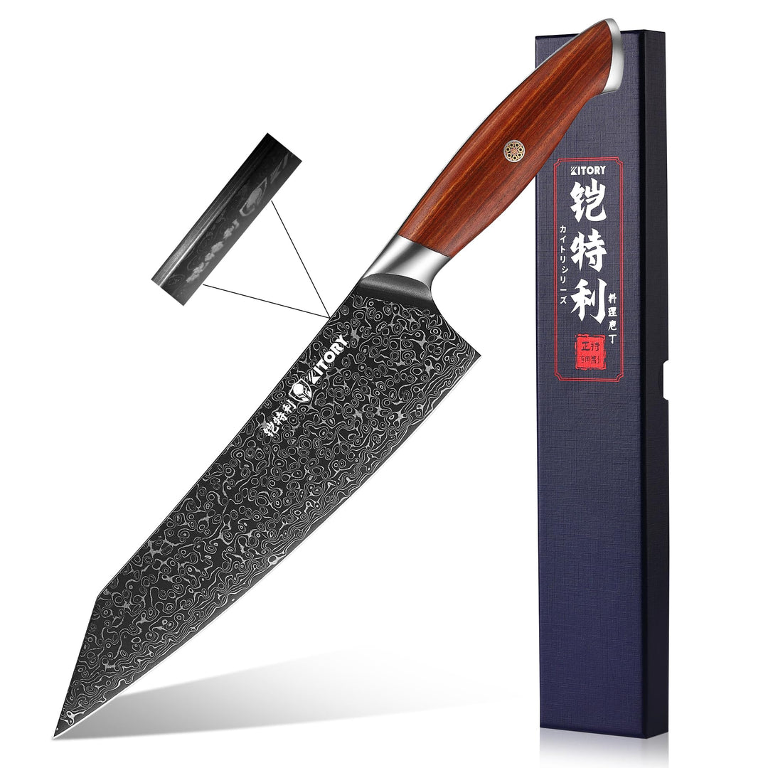 Kitory Kochmesser Kiritsuke Messer Damaskus Edelstahl 73 Lagen Küchenmesser Damastmesser 21 cm Kling