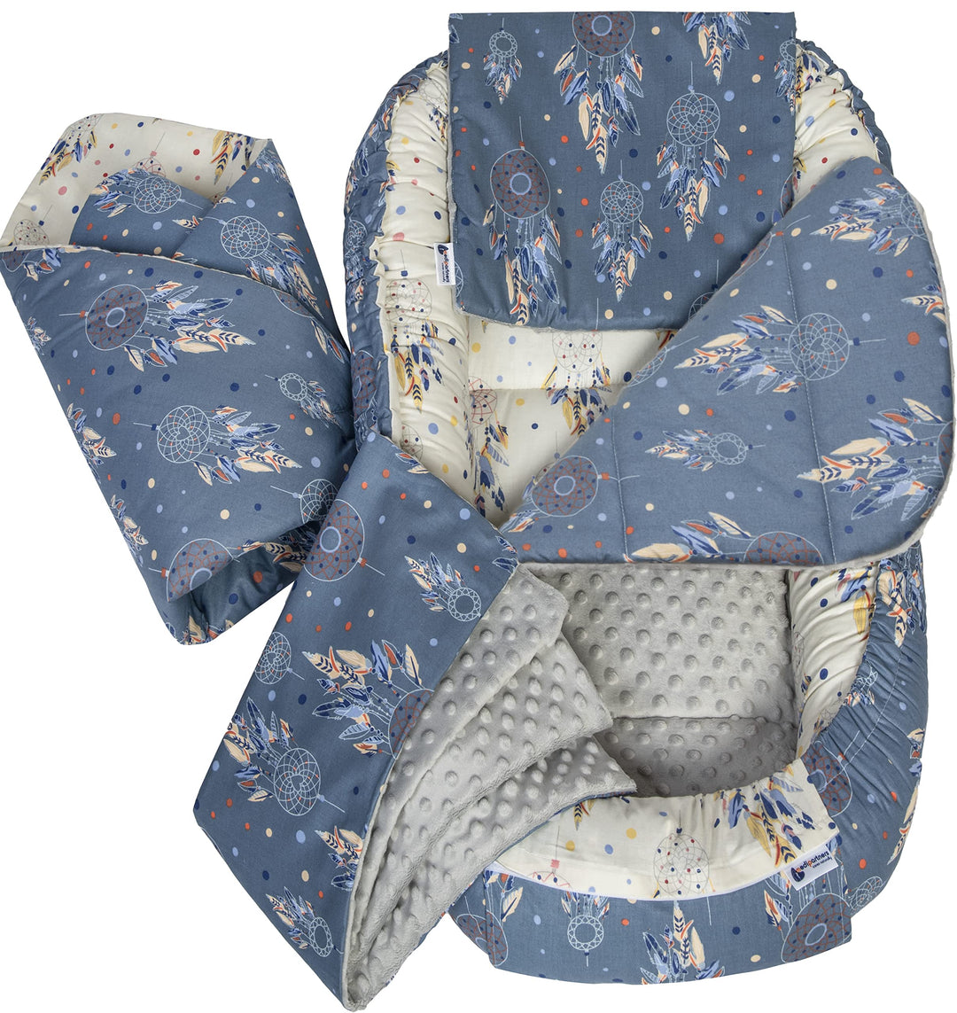 Medi Partners 5 teilig Babynestchen Set Babynest 100x60x15 herausnehmbarer Einsatz Bett Kuschelnest