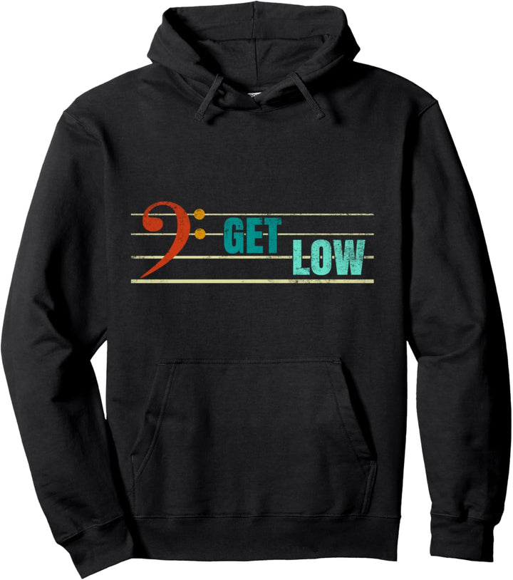 Get Low Vintage - Bassschlüsselmusik für Bassisten Pullover Hoodie