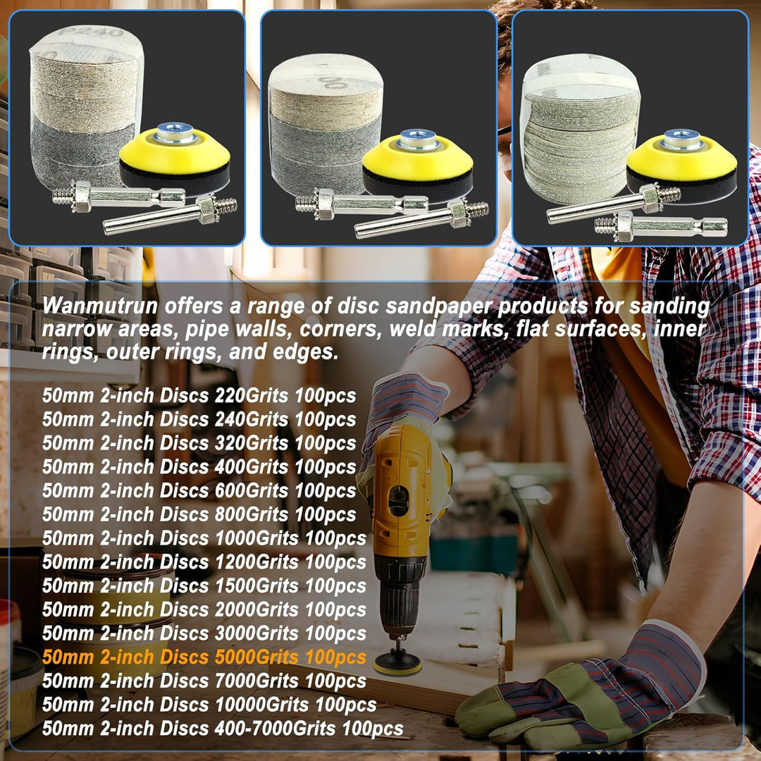 50mm Wasserfest schleifpapier Klett 50 Stücke 5000 Körnung Siliziumkarbid Schleifpapier geeignet für