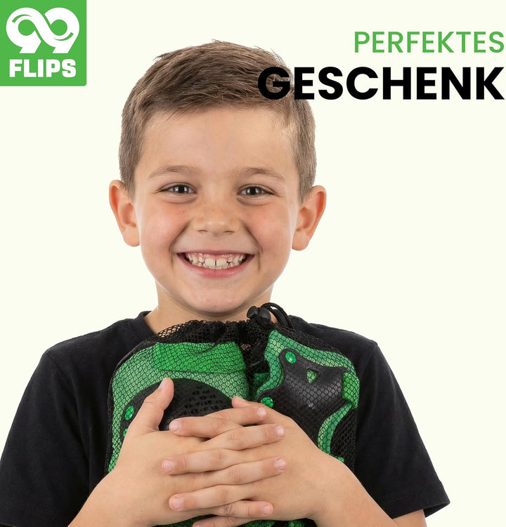 99FLIPS Schützer Inliner Kinder Set 3-12 Jahre [6er Set] mit Knieschoner, Ellenbogenschoner und Hand