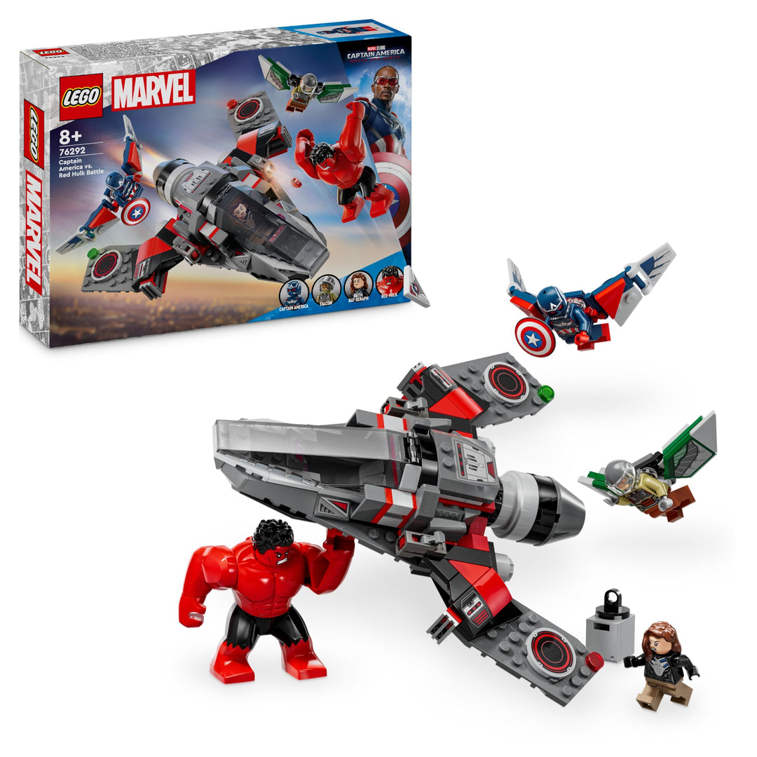 LEGO Marvel Showdown zwischen Captain America und Red Hulk, Geschenk für Kinder, Set mit baubarem Je