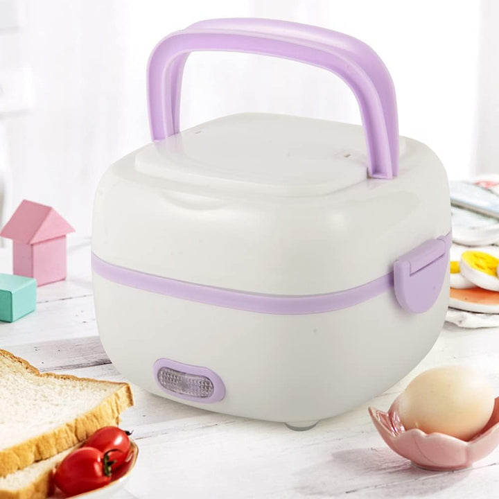 Elektrische Lunchbox 1L Tragbarer Reiskocher Multifunktions-Lunch Box mit Warmhaltefunktion 200W für