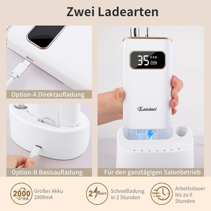Nagelfräser On-Desk & Tragbare 2 in 1 Elektrische Nagelfeile 35000 U/min Professionelle Wiederauflad