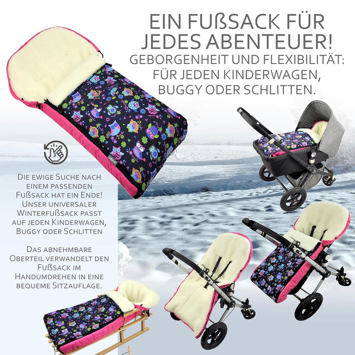 BAMBINIWELT universaler Winterfusssack (90cm oder 108cm), auch geeignet für Babyschale, Kinderwagen,