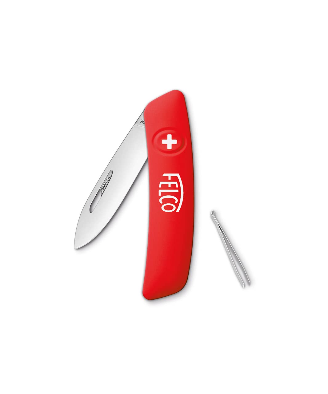 FELCO 500 Schweizer Taschenmesser (3 Funktionen, mit Pinzette, Länge 95 mm, Schneidmesser für Garten
