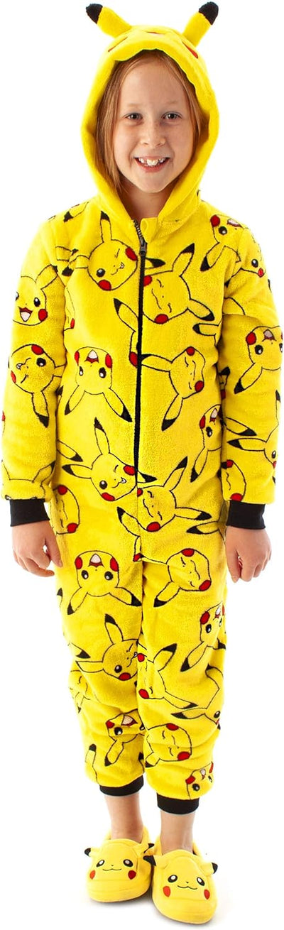 Pokémon Onesie Jungen | Kinder Pyjamas Pikachu Gelb 3D Ohren All In One Outfit | Gamer-Merchandise 9