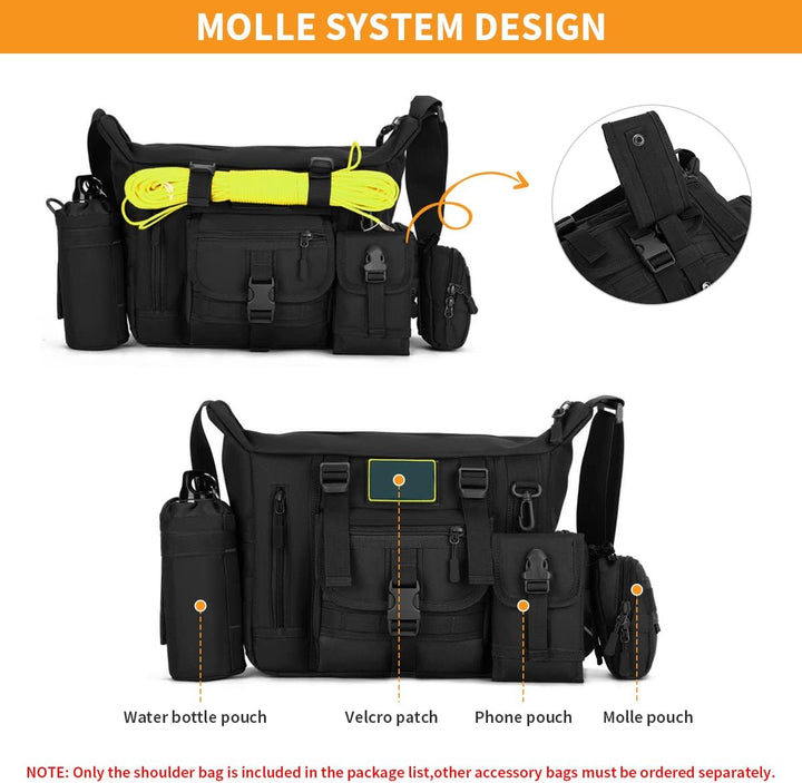 Huntvp Taktisch Schultertasche Militär Crossbody Bag Sling Tasche Wasserabweisend Umhängetasche Mess