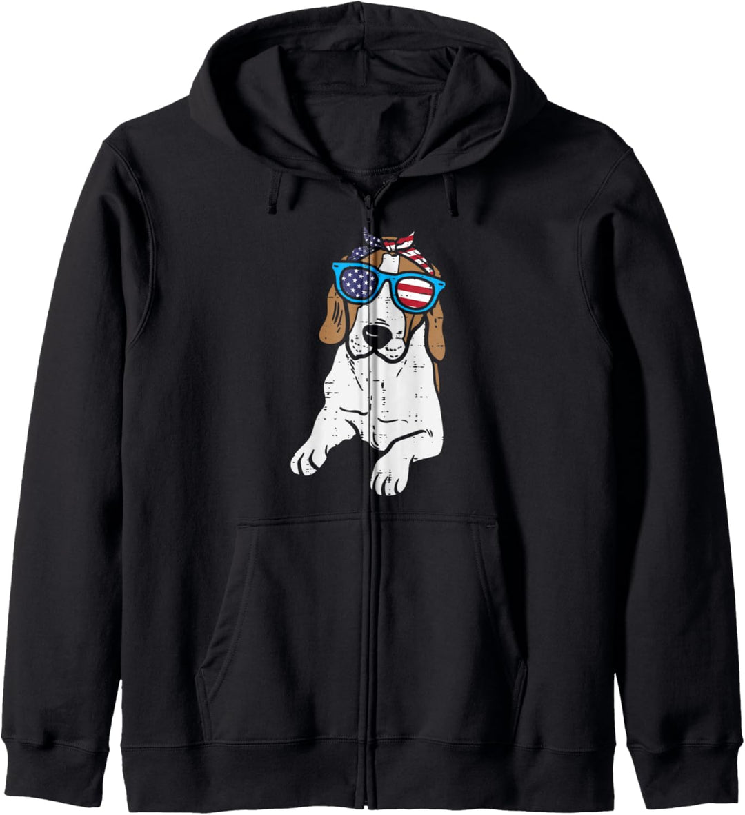 Bandana Beagle American USA 4th Of July Fourth Dog Women Kapuzenjacke