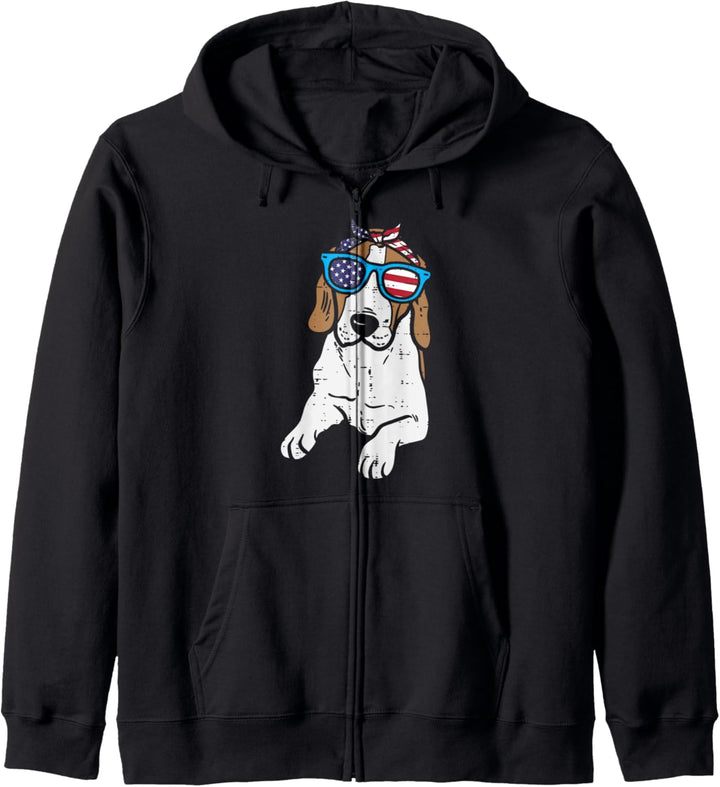 Bandana Beagle American USA 4th Of July Fourth Dog Women Kapuzenjacke