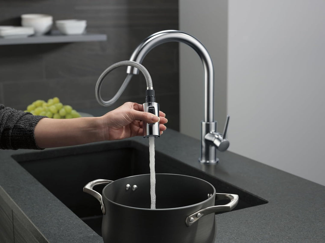 DELTA FAUCET 9159-AR-DST Standard Pull-Down, Arctic Stainless, Without Soap Dispenser Standard Arcti