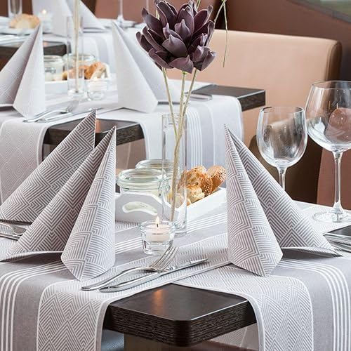 250 Servietten "ROYAL Collection" 1/4-Falz 40 cm x 40 cm braun "Elegance" 86498 Papstar Premium stof