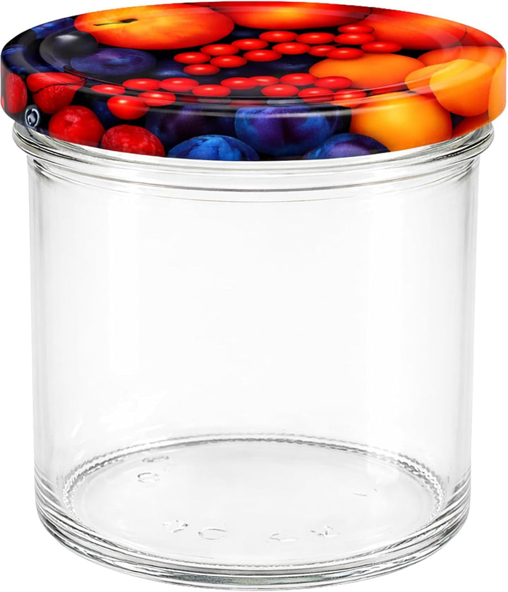 Vitrea 100x Marmeladengläser 167 ml - mit Deckel Obst TO 66 - Einmachgläser zum befüllen mit Schraub