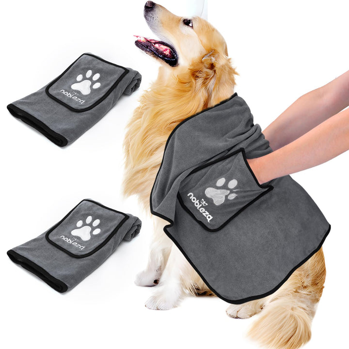 Nobleza Hundehandtuch, 2 Stück Mikrofaser Hundehandtuch, Hundehandtuch extra saugfähig, Weich &amp; Lang
