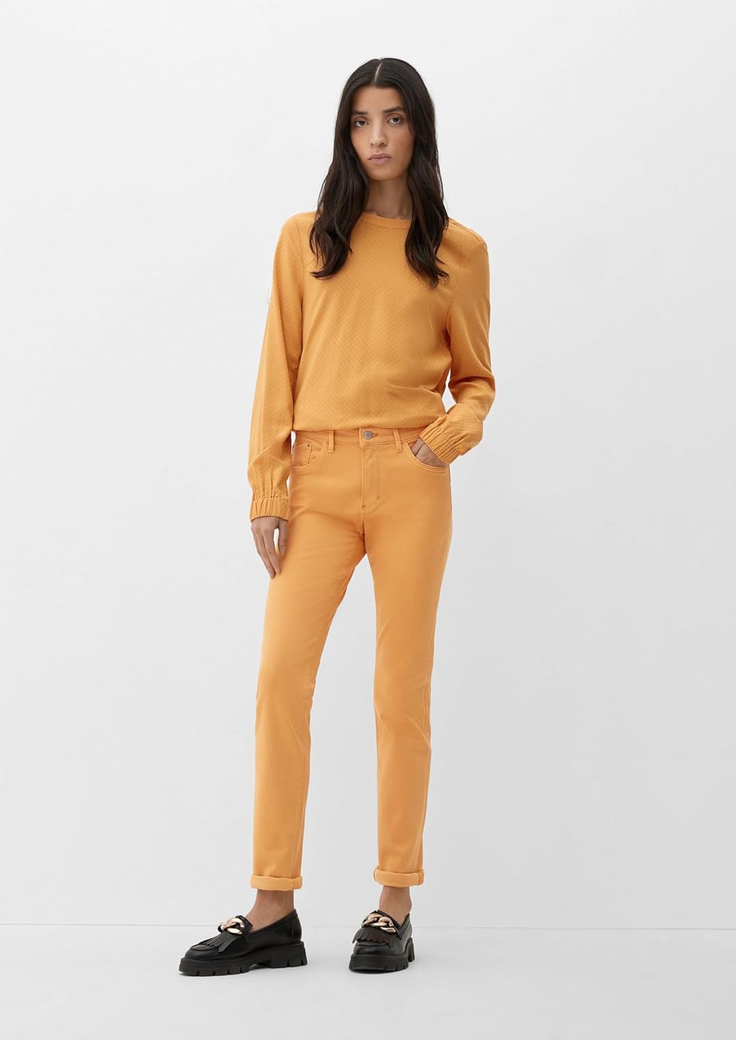s.Oliver Damen Jeans-Hose, lang 44W / 30L Gelb, 44W / 30L Gelb