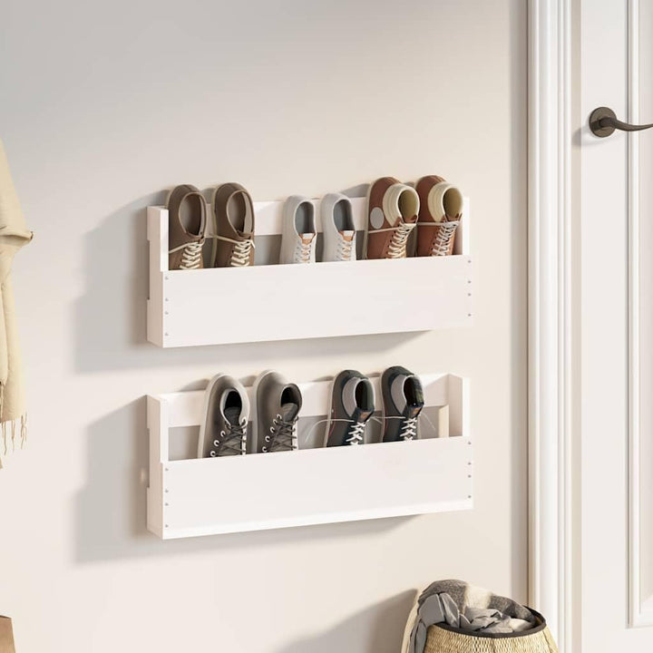 vidaXL Wand Schuhregal 2 STK., Schuhschrank mit viel Stauraum, Schuhständer Hängeregal Wandmontage,