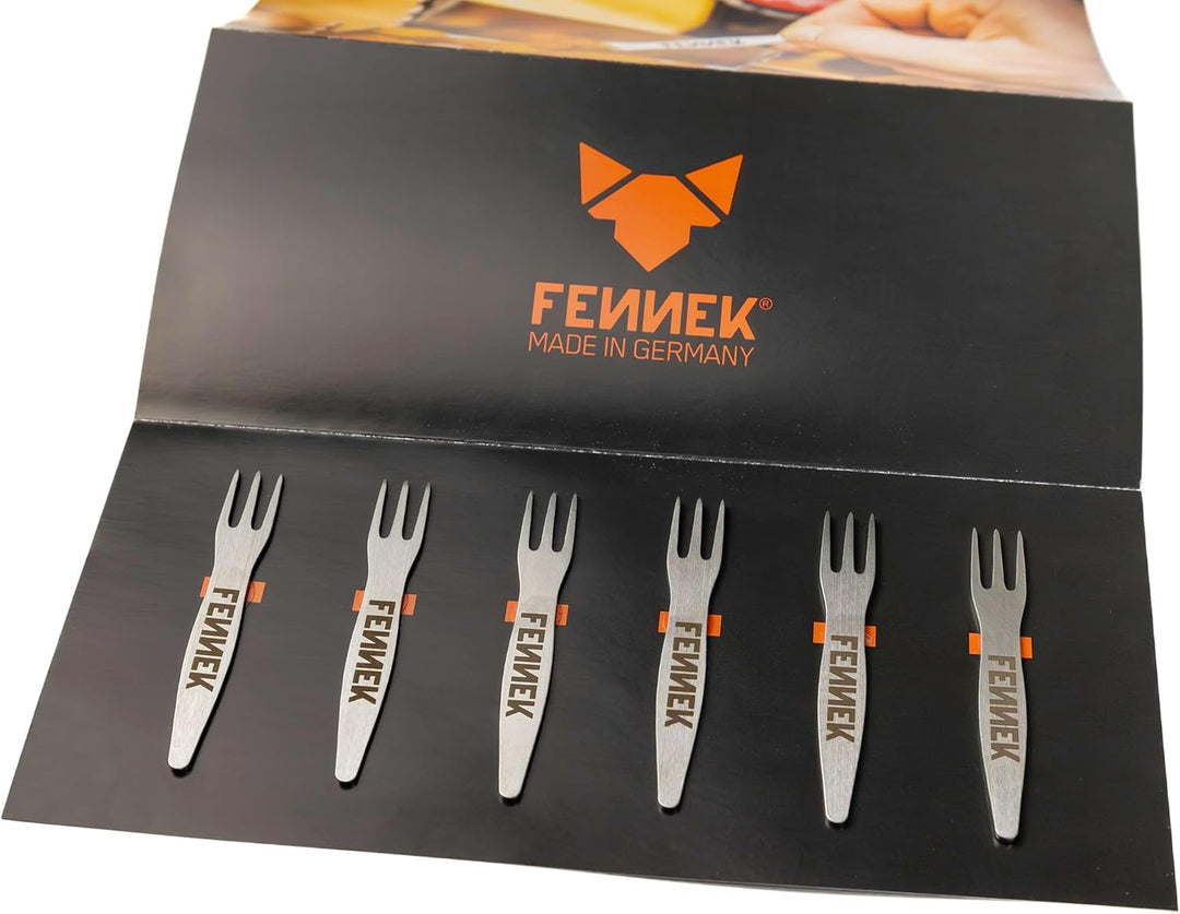 FENNEK Pieker 6 Stück im Set, Pommes, Currywurst, Picknick, Party, Grill Gabel, Picker, Spiess