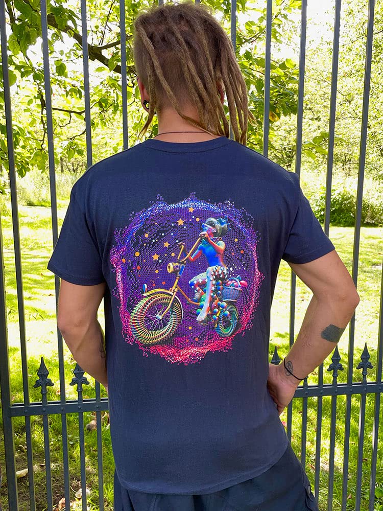 Cosmic Traveller Albert Hofmann T-Shirt in dunkel blau Goa Psytrance (L), L