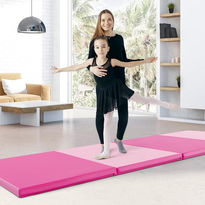 COSTWAY 300 x 120 x 5 cm Weichbodenmatte, Gymnastikmatte klappbar, Turnmatte aus PU mit Kletterversc