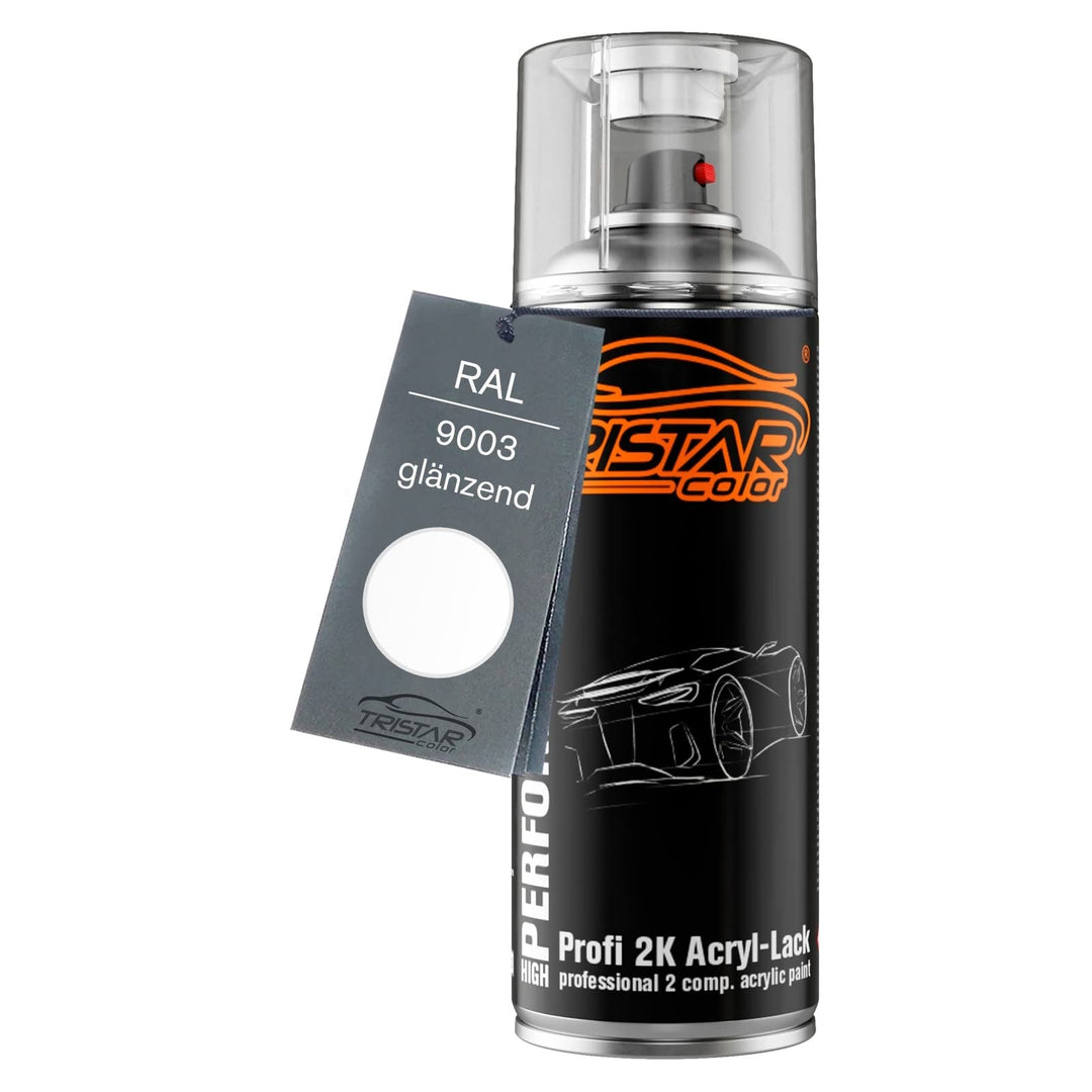 TRISTARcolor RAL 9003 Signalweiss glänzend 2K Acryl Spraydose Sprühdose Spritzlack Sprühlack 400 ml