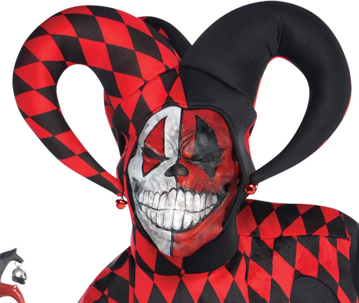 Amscan International Herren Halloween Krazed Schwarz-Clown Jester Red & Fancy Dress Party Kostüm Her