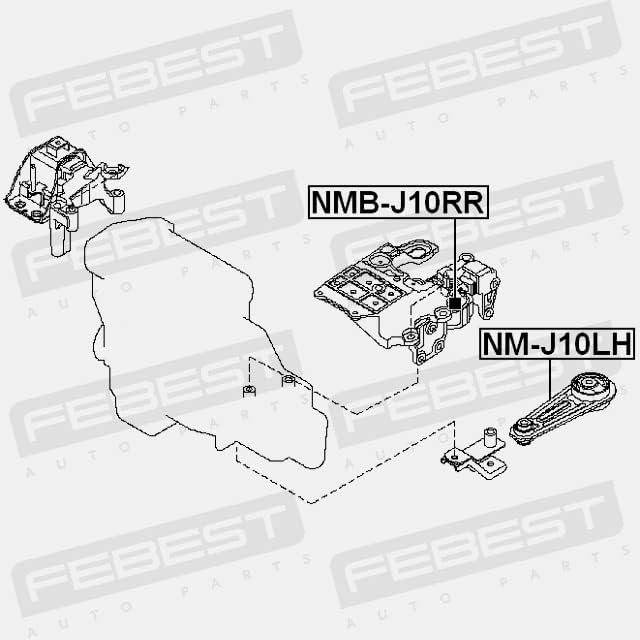Febest NM-J10LH - Lagerung, Motor