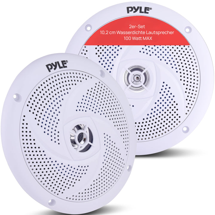 Pyle Marine Speakers - 4 Inch 2 Way Waterproof and Weather Resistant Outdoor Audio Stereo Sound Syst