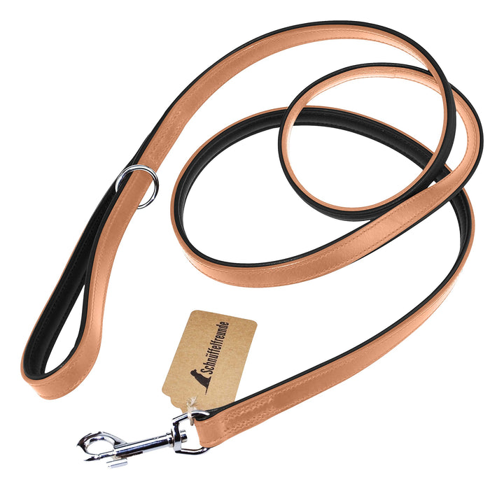 Schnüffelfreunde Hundeleine aus Leder - Führleine (180cm, Beige) 180cm Beige, 180cm Beige