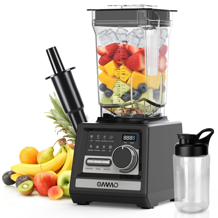 OMMO 2L Standmixer Hochleistungsmixer, Mixer Smoothie Maker mit 9 Geschwindigkeitssteuerungen für Ei