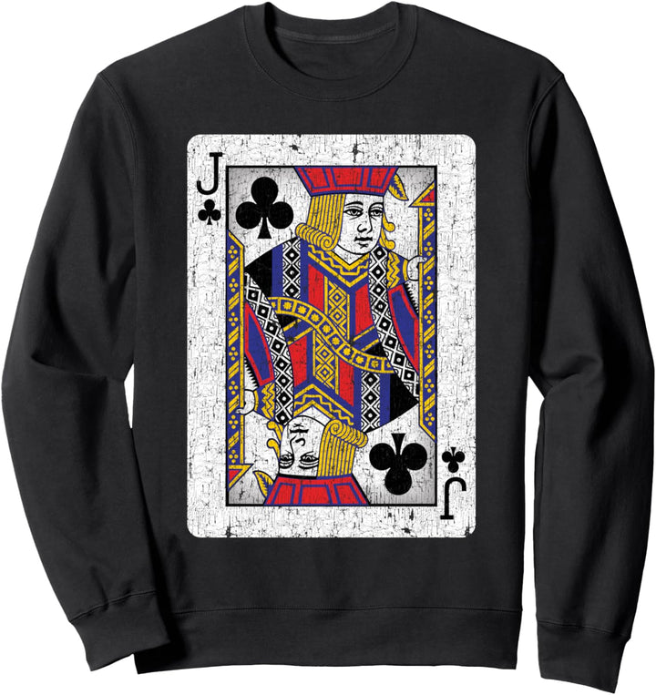 Jack of Clubs Card - Poker, Bridge Player, Costume Sweatshirt