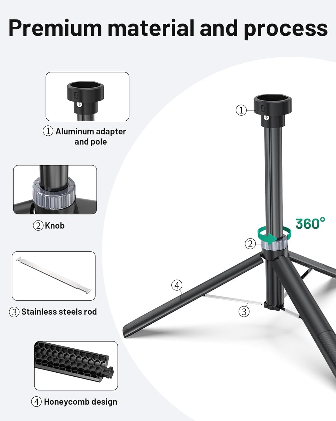 Starlink Mini Stativ Halterung, tragbarer Ständer mit Aluminium Mount Adapter, kompatibel mit neuen