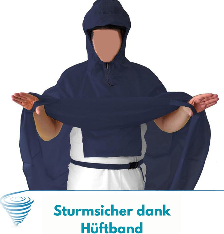 HOCK - DAS ORIGINAL und echter TESTSIEGER* - Fahrrad Regenponcho mit Kapuze - Fahrradponcho Wasserdi