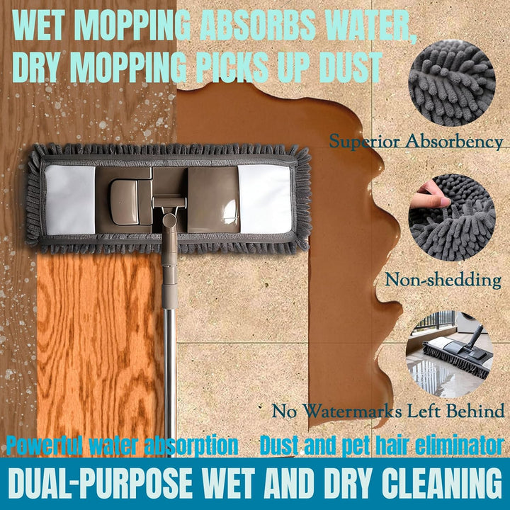 Mikrofaser Wischmopp Bezug, 6PCS Bodenwischer Bezug Stark Saugfähig, Wischbezug Leicht zu Reinigen,