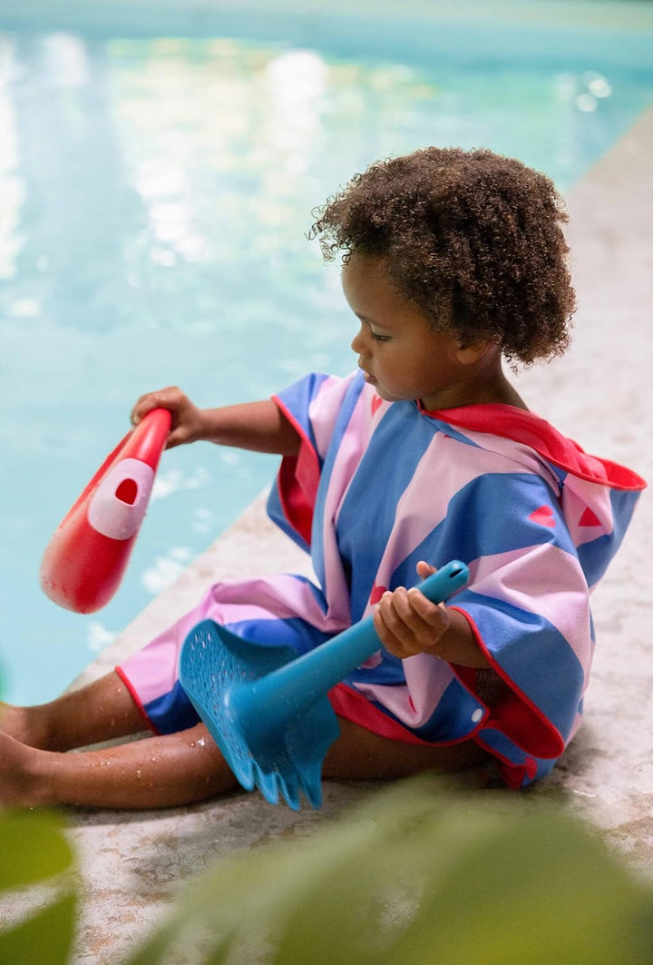 Quut – Badeponcho Kinder Kirsche – 60 x 60 cm – Mikrofaser Poncho Handtuch – Trocknet schnell – Kein