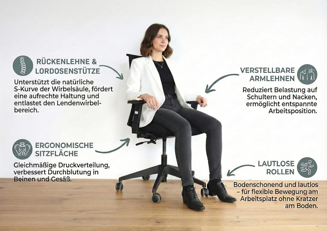 Start, Bürostuhl, für Einsteiger, Unternehmen, Start-Ups, viele ergonomische Funktionen, ergonomisch