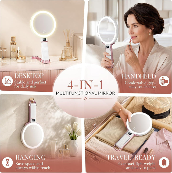 B Beauty Planet 30X/1X Vergrösserungsspiegel mit Licht, Höhenverstellbarer Schminkspiegel mit Beleuc