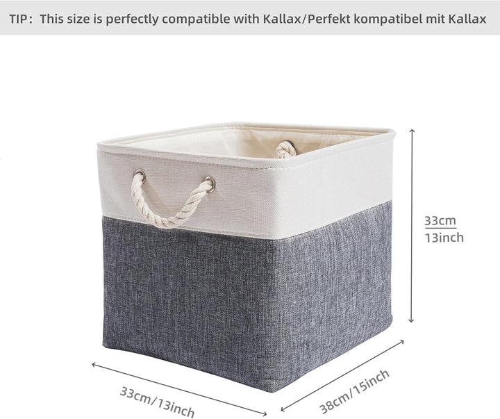 Mangata Aufbewahrungsbox, 33x38x33cm Aufbewahrungskorb Stoff, Box in Würfel für Schrank, Regal, und