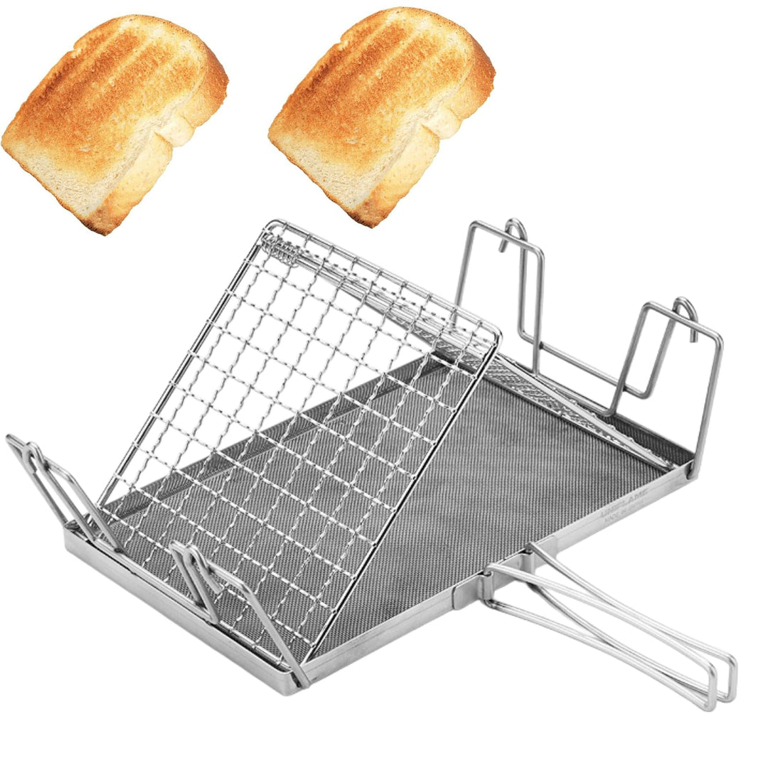 Edelstahl Camping Toaster, Faltbares Grillkorb für Brot, Hitzebeständig,Toast Racks Faltbarem, Mehrz