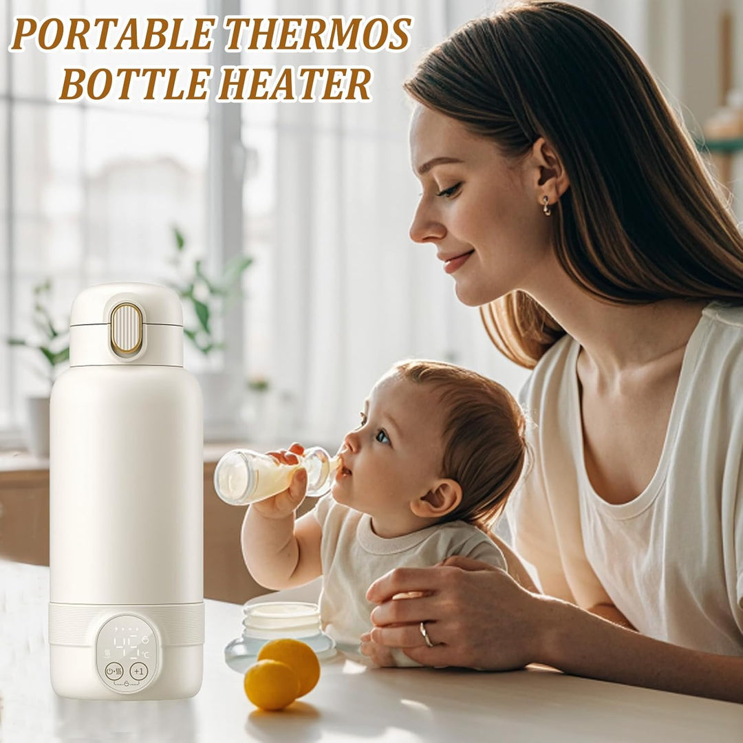 Tragbarer Flaschenwärmer Baby 500ml mit Kindersicherung, Flaschenwärmer Baby Unterwegs, 37 Bis 55 Gr