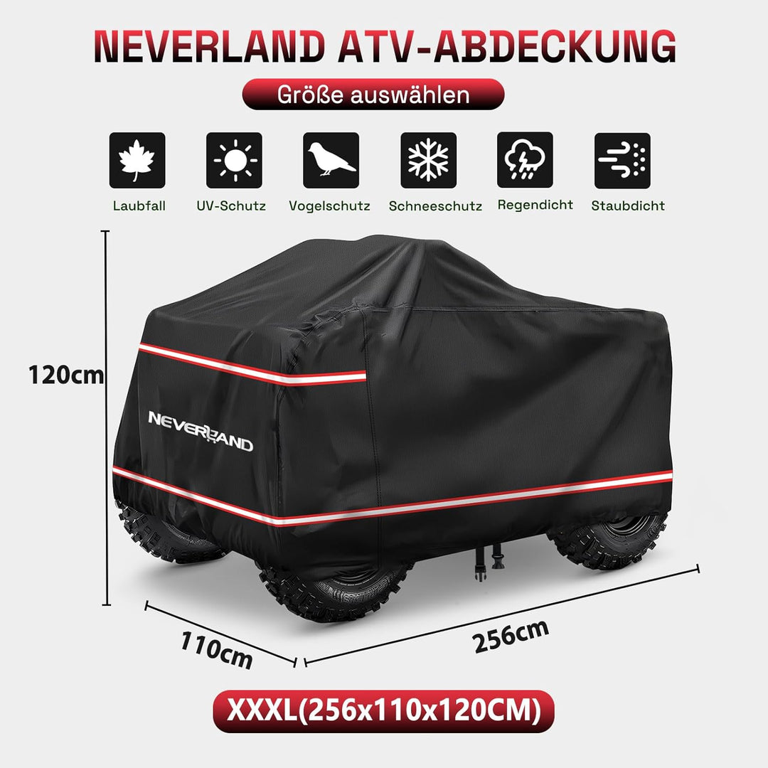 NEVERLAND XXXL Quad ATV Abdeckplane - Quad ATV Fahrzeug Abdeckung Schutz Cover Abdeckung Phosphoresz