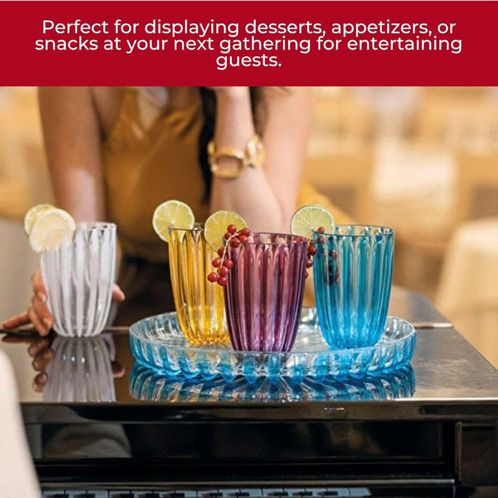 GUZZINI - Rundes Tablett "Dolcevita", Bio-Based Plastic, Turquoise, 31x31xh3,5