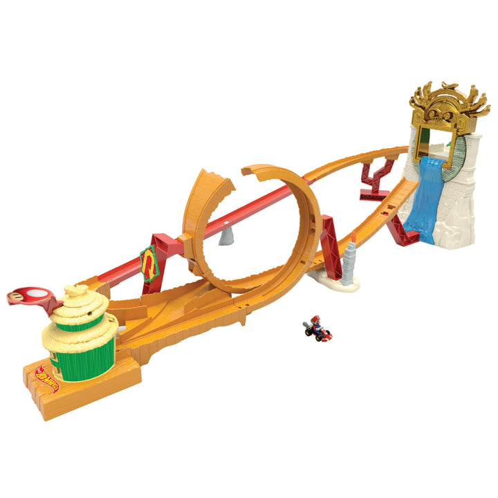 Hot Wheels Super Mario Bros. - Dschungel-Königreich Rennstrecke Spielset inklusive Mario Die-Cast-Sp