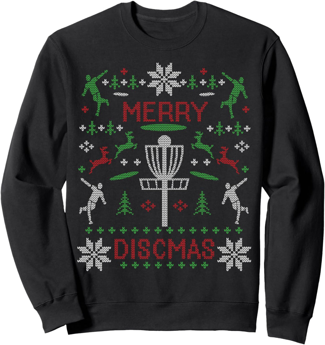 Merry Discmas Discgolf Ugly Christmas Pullover Partyshirt Sweatshirt