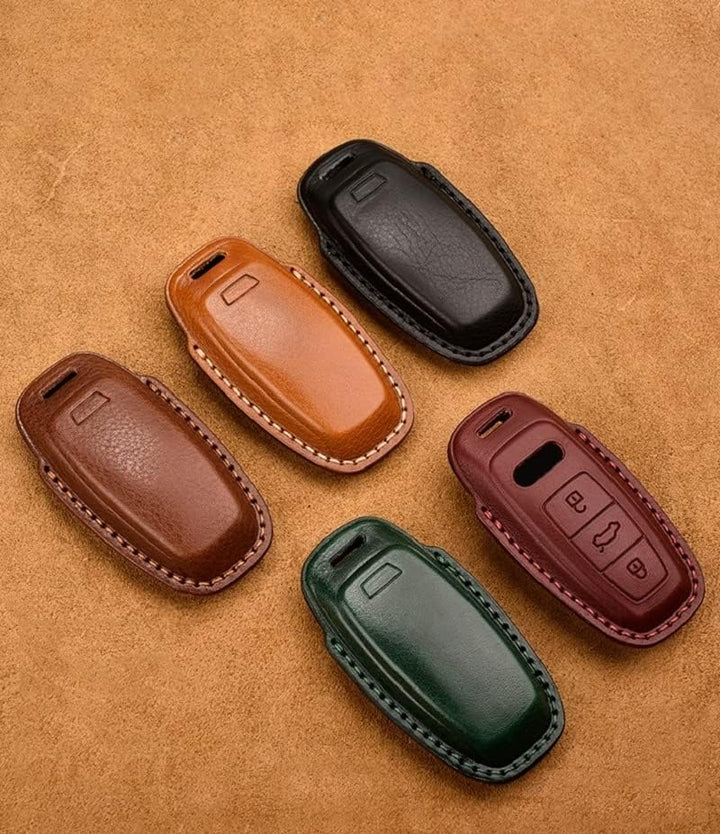 Leder Autoschlüssel Hülle kompatibel mit Audi A1 A2 A3 A6L A8L A7 A4L A5 Q5L Q1 Q3 Q5 Q7 Fernbedienu