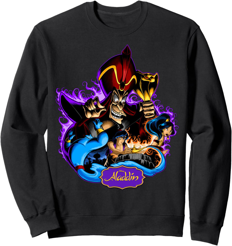 Disney Aladdin Jafar Purple Flame Portrait Sweatshirt