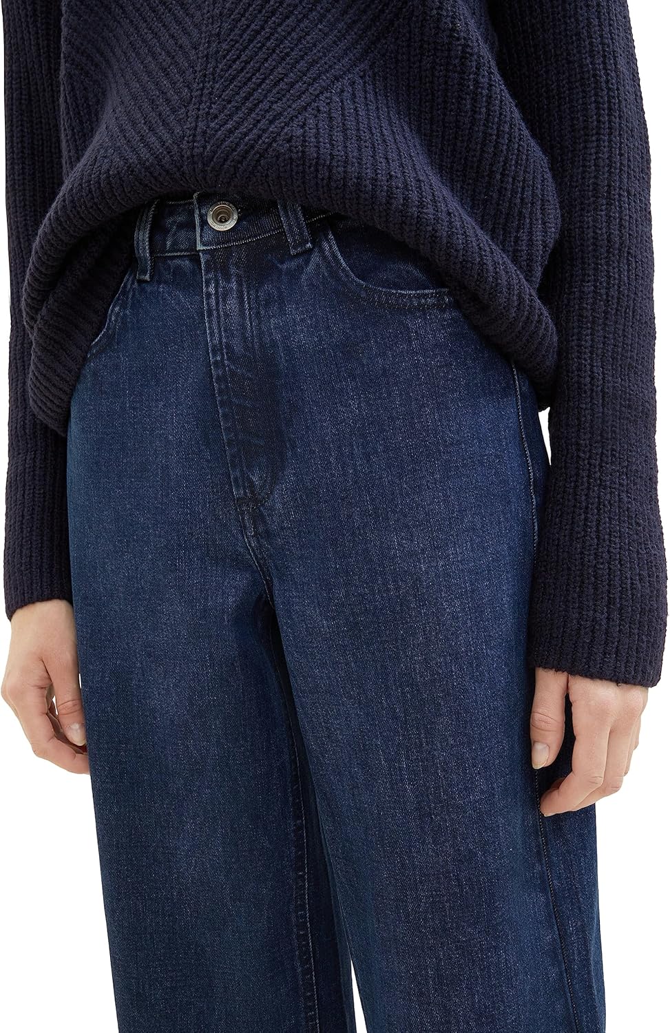 TOM TAILOR Damen High Waist Culotte Jeans mit weitem Bein 28W / 32L 10113 - Clean Mid Stone Blue Den