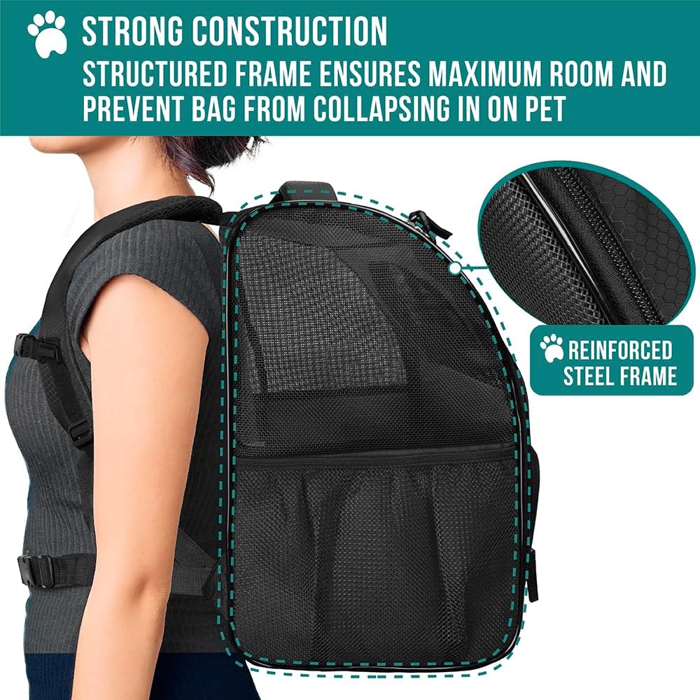 PetAmi Hunderucksack für kleine und grosse Katze, Haustier, Welpen, belüfteter Haustier-Wanderrucksa