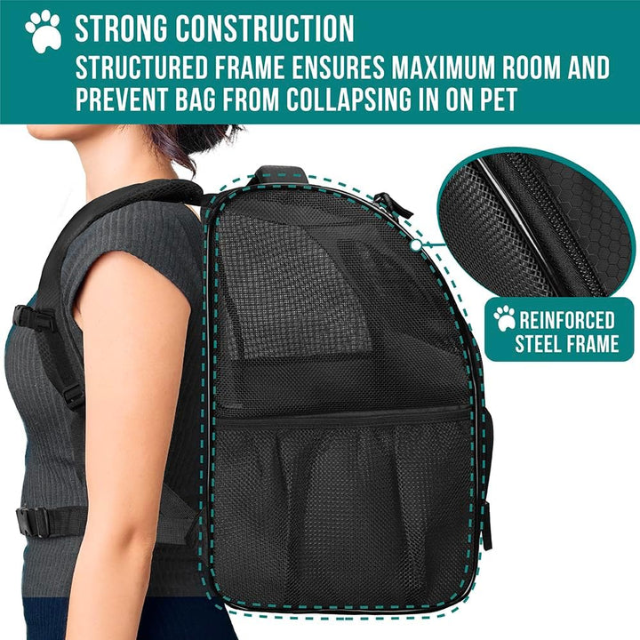 PetAmi Hunderucksack für kleine und grosse Katze, Haustier, Welpen, belüfteter Haustier-Wanderrucksa