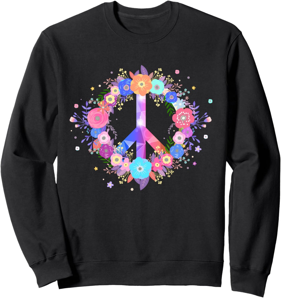 Blume Peace Zeichen Magische Blumige Frühlingsblumen Sweatshirt